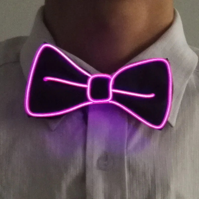 light up Men's hat and tie Led luminous Funny hat glowing Top Hat for Fluorescent club dance show props performances costumes
