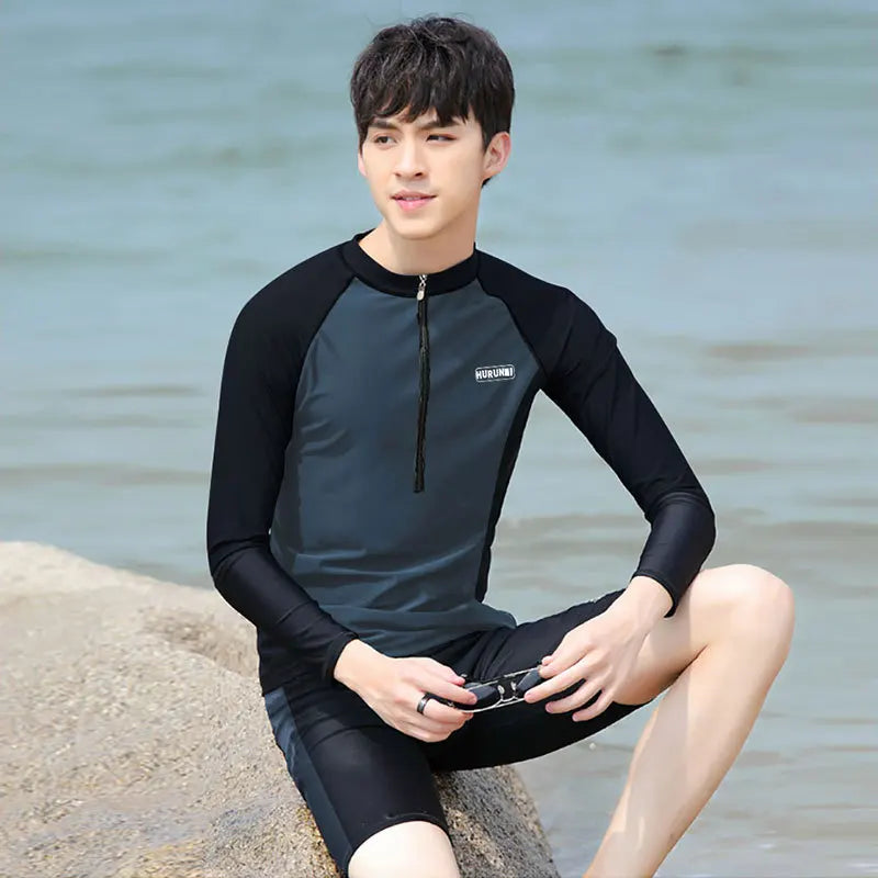 Couple Snorkeling Suit, Sunscreen Quick-Drying Surfing Suit for Men and Women, Long Sleeve Swimsuit, Lovers Jellyfish Suit Set