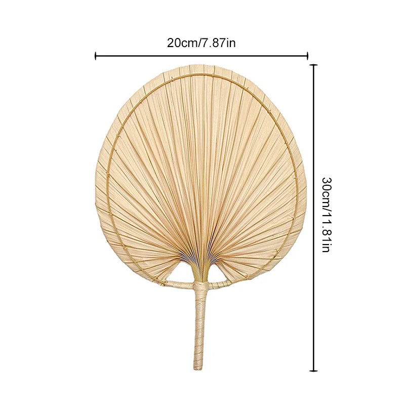 Handmade Fan Straw Woven Hand Fans Natural Palm Leaf Rattan Fans Ornaments Summer Cooling Mosquito Repellent Fans Decorations