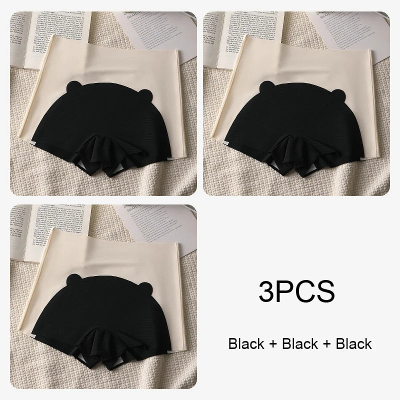 Cute Bear Women's Boxer Shorts Under the Skirt Safety Short Pants Underwear for Women Plus Size Shorts Ice Silk Summer Panties