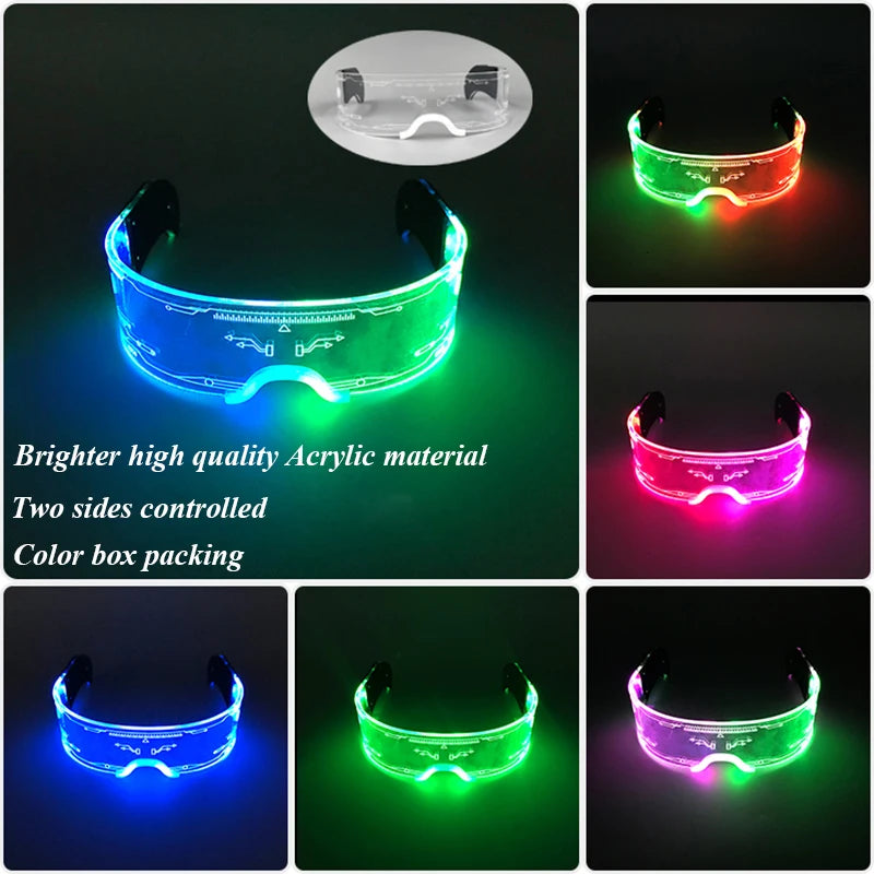 Cool Luminous Colorful LED Light Up Glasses Glowing Neon Light Flashing Party Glasses For Nightclub DJ Dance Party Decor