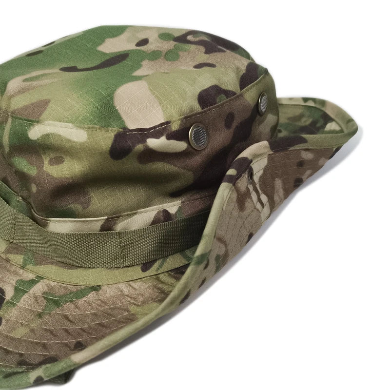 Camouflage Boonie Hat Wide Brim Men Women Sun Hat Outdoor Hiking Fishing Hunting Sports Caps Foldable Soft Hat