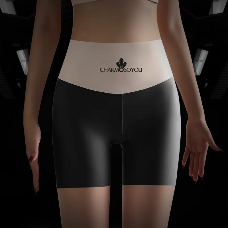 Seamless Ice Silk Womens Safety Shorts Plus Size Protective Shorts Under Skirt Stretch Boxer Briefs Safety Pants Shorts Women XL