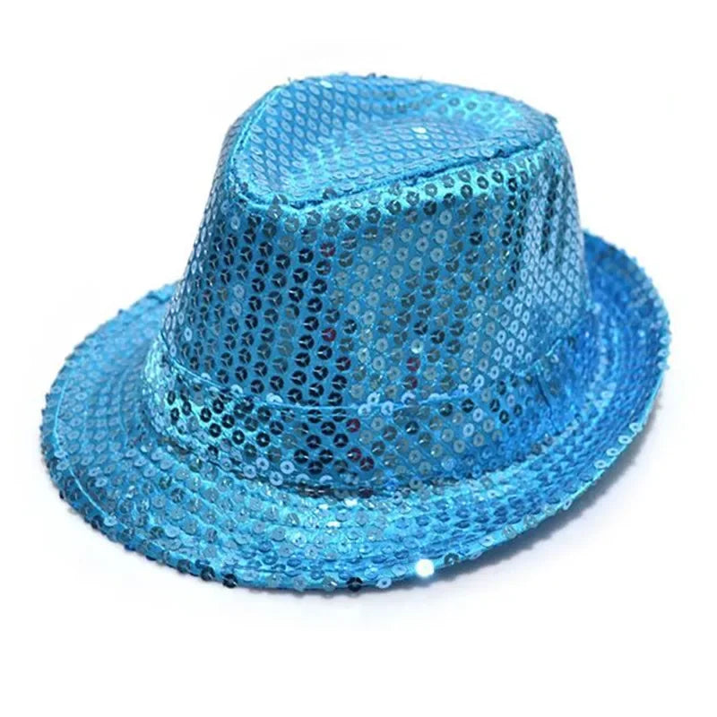 Fashion Boy Girl Men Woman Sequin Hat Bow Tie Gloves Cowboy Birthday Party Cap Jazz Dance Show Props Costume Wedding Festival