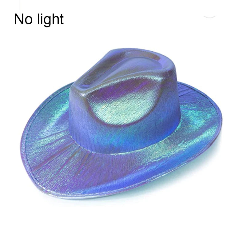 Halloween Christmas EL Wire Light Up Sequin Jazz Hat Adult Neon LED Luminous Festival Party Dress Up Cap For Men and Women