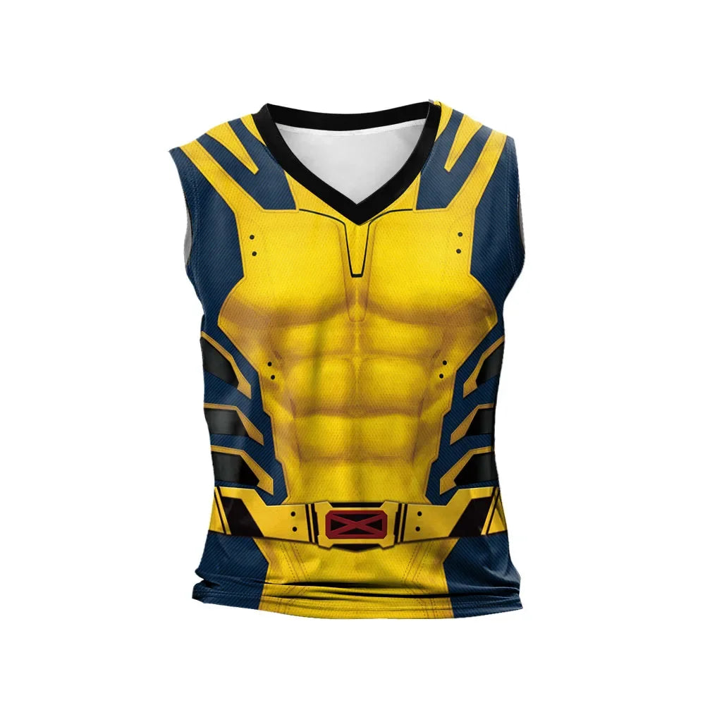 Wolverine T-Shirt Deadpool Shirt Men Tanks Halloween Cosplay Costume Hero Long Sleeved Tees Tanks Men Top Carnival Party Outfit