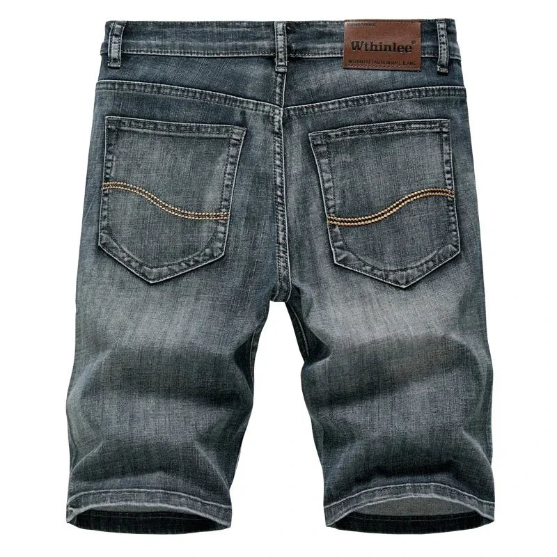2024 Summer Shorts Jeans Men Denim Pants Stretch Dark Blue Fashion Design Men's Jeans Slim Straight Male Short Jeans Hombre