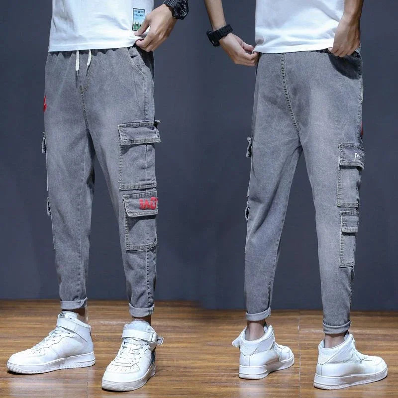 Skinny Black Man Cowboy Pants Slim Fit Jeans for Men Tight Pipe Trousers Work Wear Trend 2024 Xs Clothes Y2k 2000s Stylish Soft