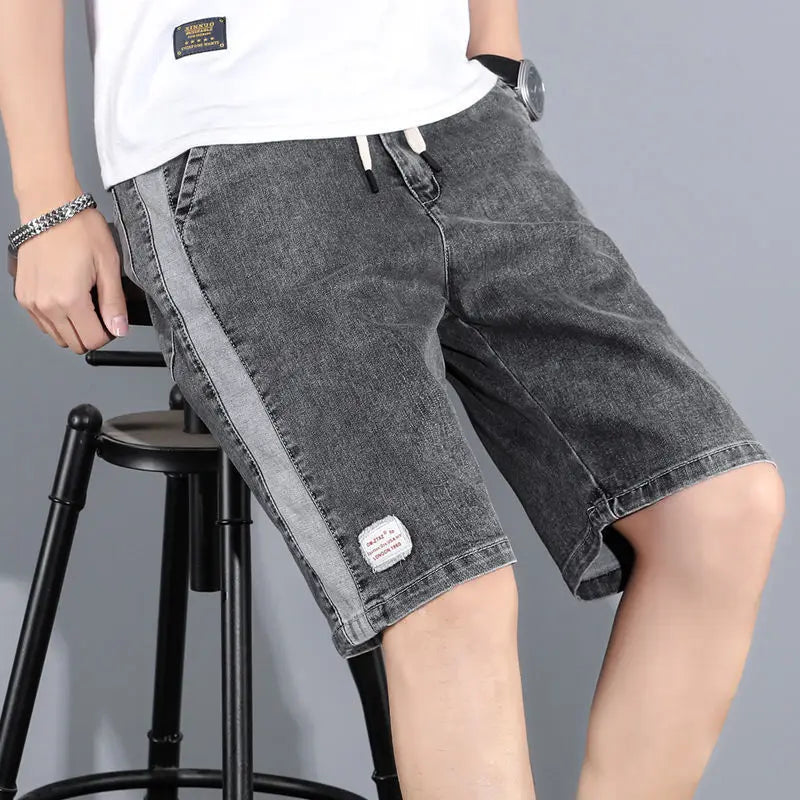 Male Denim Shorts Big Size Oversize Gray Cargo Men's Short Jeans Pants Retro Summer Xl Y2k Fashion Designer Streetwear New In