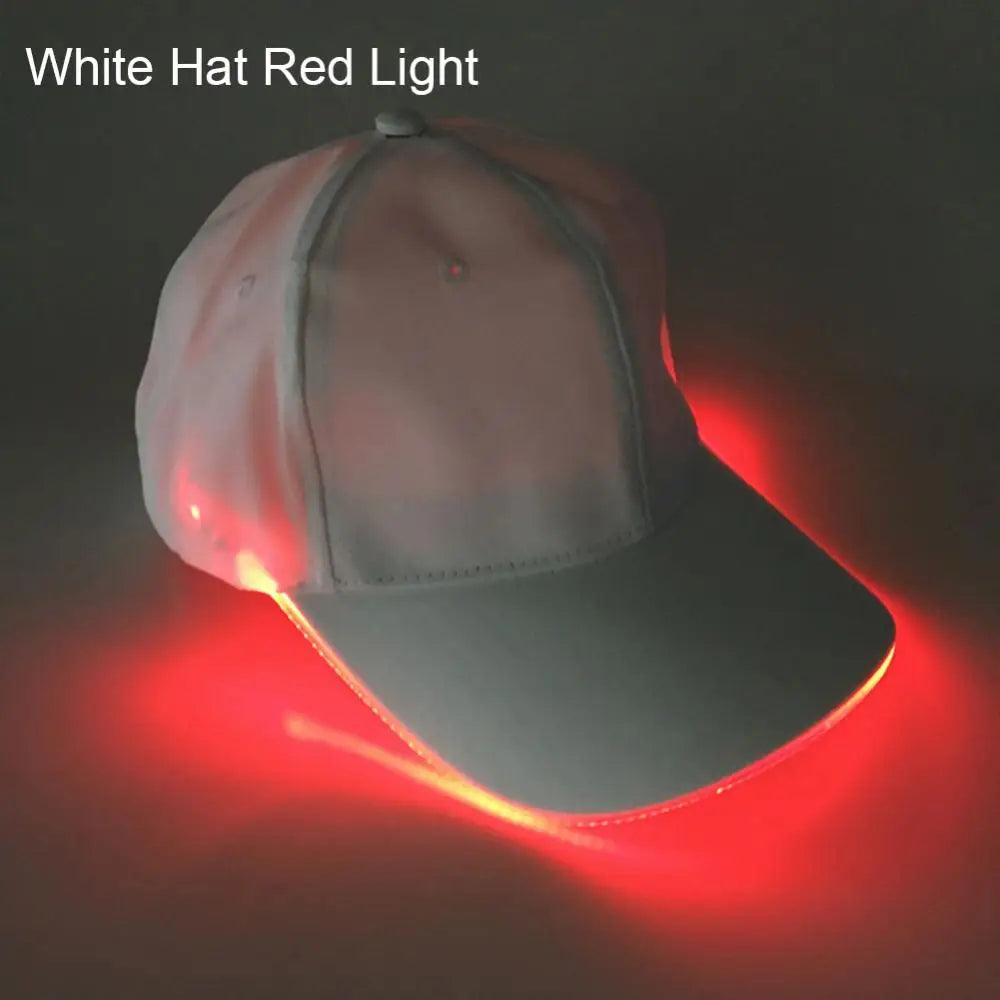 LED Luminous Baseball Hat Christmas Party Peaked Cap Glowing Hat Women Men Casual Skull Caps Cosplay Costume Christmas Party Hat