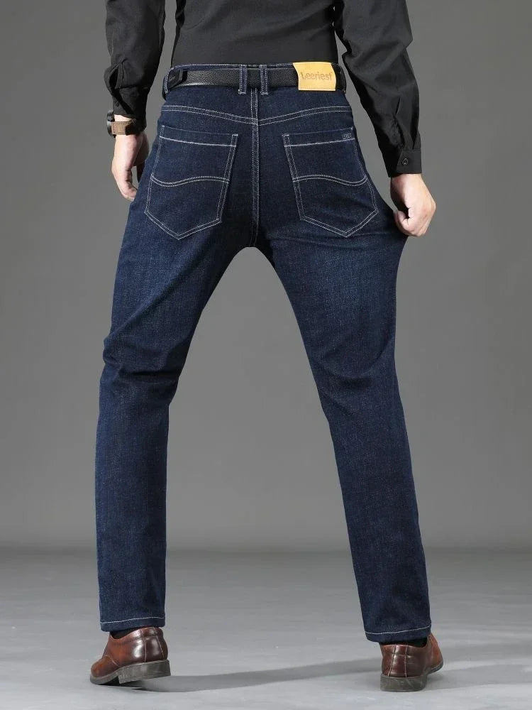 Trousers Light Blue Man Cowboy Pants Work Wear Men's Jeans with Pockets Straight New in Washed Aesthetic Autumn Clothing Denim