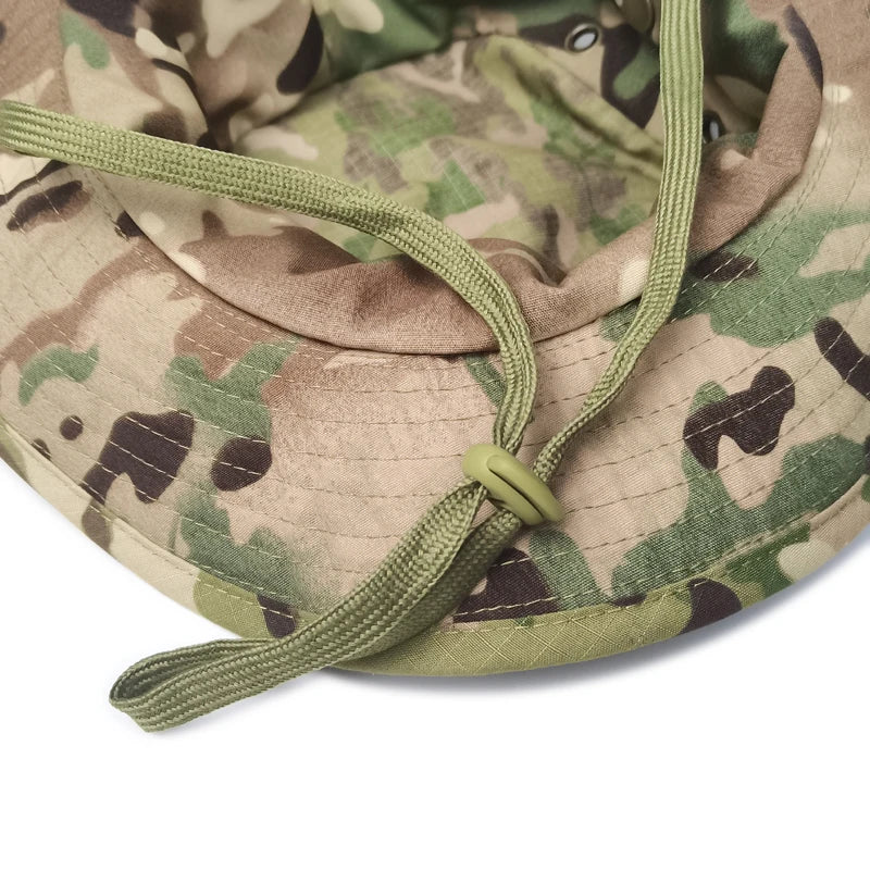 Camouflage Boonie Hat Wide Brim Men Women Sun Hat Outdoor Hiking Fishing Hunting Sports Caps Foldable Soft Hat