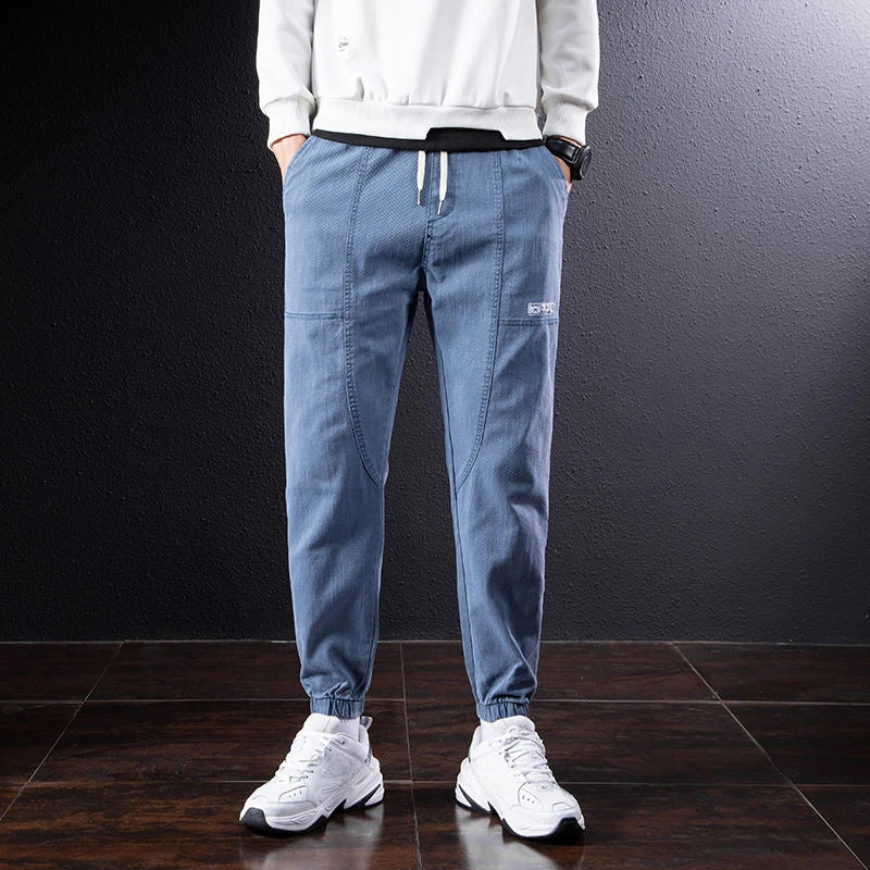 Men's Jeans With Print Tapered Male Cowboy Pants Spring Autumn Black Cropped Soft Trousers Stacked Youthful Emo Cheap Regular
