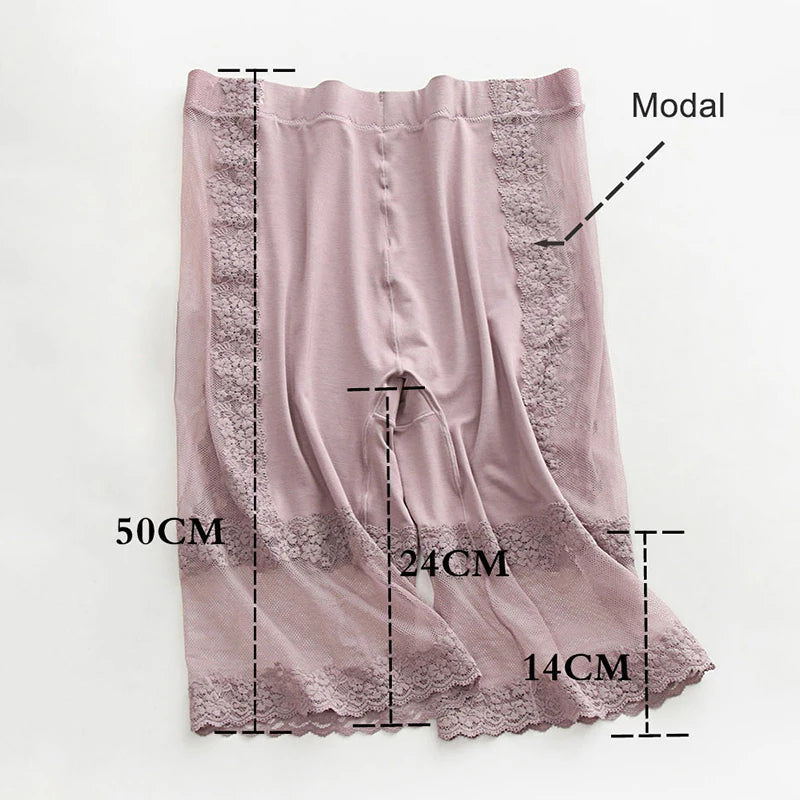 Women's Shorts Under The Skirt Seamless Shorts Large Size Lace Modal Prevent Exposure High Waist Safety Pants Plus Size Women
