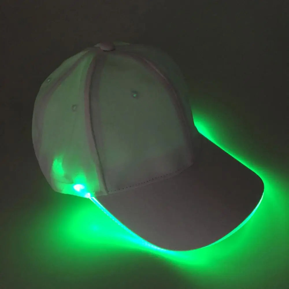 LED Luminous Baseball Hat Christmas Party Peaked Cap Glowing Hat Women Men Casual Skull Caps Cosplay Costume Christmas Party Hat