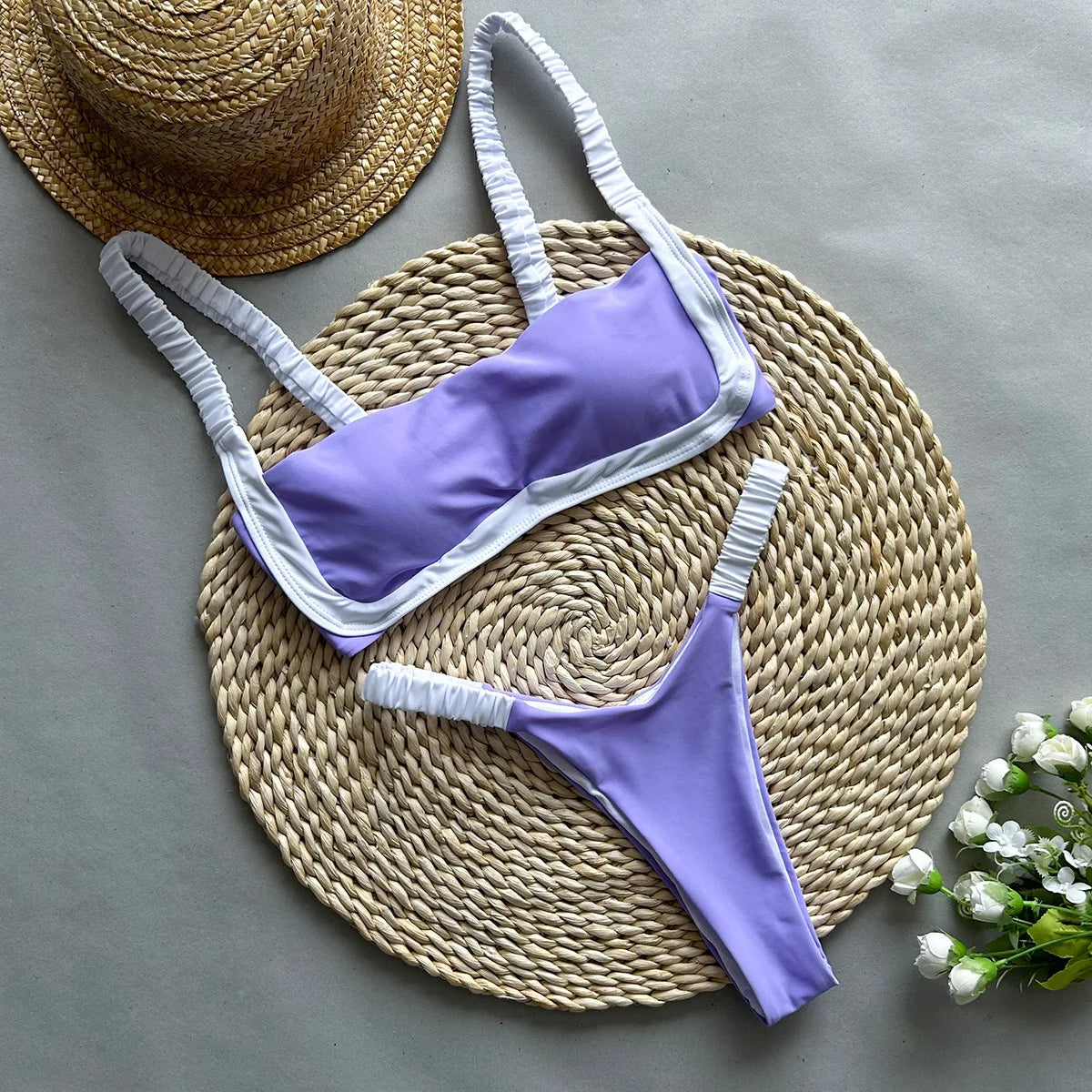 DEBAIOR Summer Sexy Bikini Contrast Color Women Beach Clothing 2025 Two Piece Suits Micro Thongs Bikini V Holiday Bathroom Suits