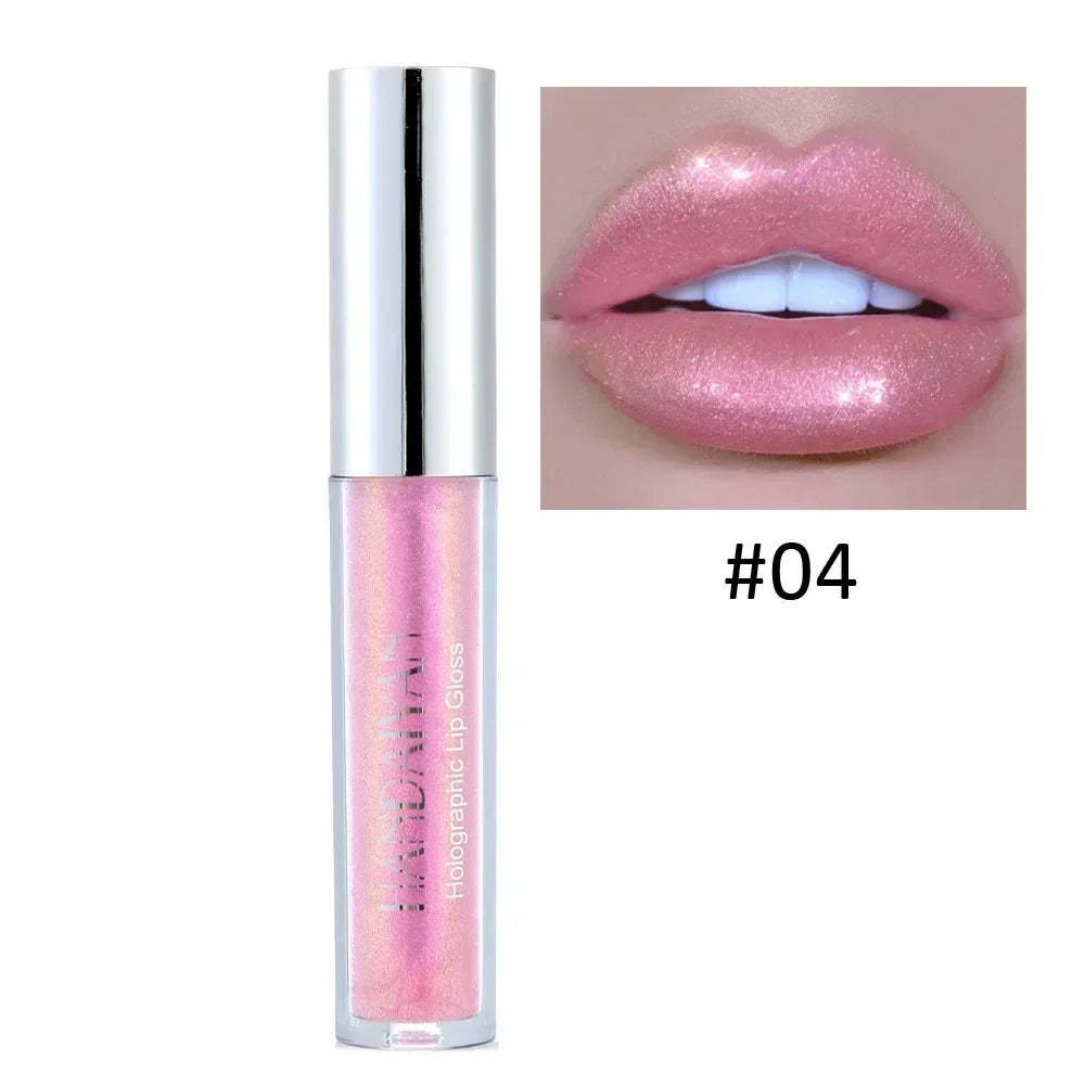 Diamond Shimmer Lip Gloss Laser Holographic Lip Gloss Liquid Lipstick Mermaid Pigment Longlasting Glitter Lip Gloss Lip Makeup