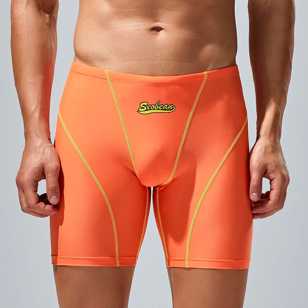 SEOBEAN-Men's Low Rise Colorful SWIM BOXER, Long VORTEX SWIMWEAR, New, 2024 summer