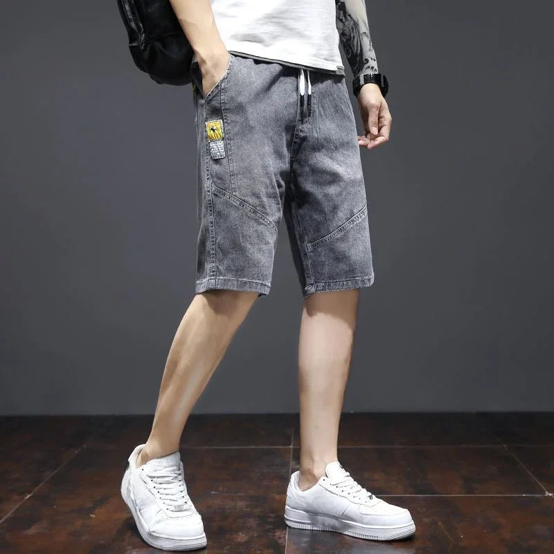 Short Jeans Pants for Men Loose Cargo Wide with Pockets Man Denim Shorts Baggy Original Trend 2024 Xxxl Designer Popular Sale Xl