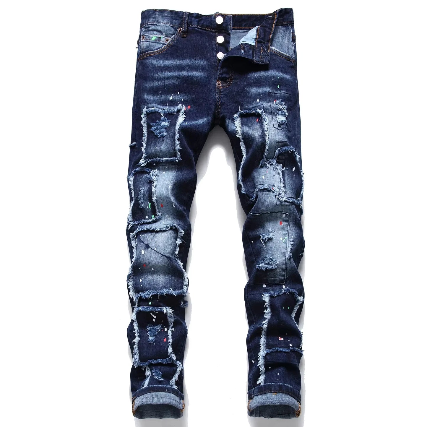 100 chareiharper DSQ Men's ripped jeans Luxury brand Long jeans Quality Men's stretch slim pants men's skinny jeans