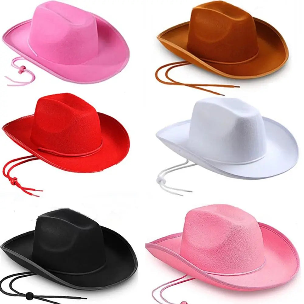Cowboy Hat Women Men Cowboy Accessory Felt Princess Hat Bachelorette Party Hat Costume Party Cosplay Cowgirl Hat Performance