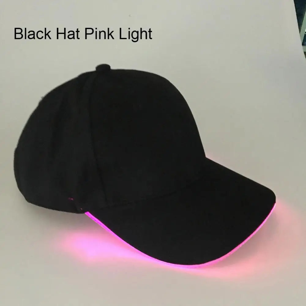 LED Luminous Baseball Hat Christmas Party Peaked Cap Glowing Hat Women Men Casual Skull Caps Cosplay Costume Christmas Party Hat
