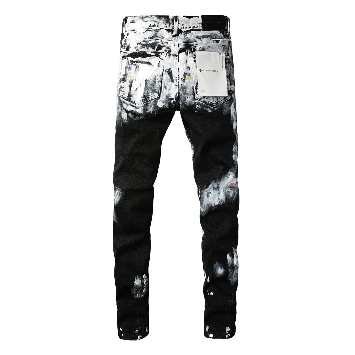 Men's purple high street fashion foreign trade small leg stretch jeans, trendy Slim hole design pants