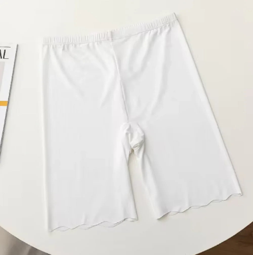 Plus Size Safety Short Pants Summer Women Seamless Ice Silk Boxers For Female Anti Chafing Under Skirt Boyshort Panties 3XL