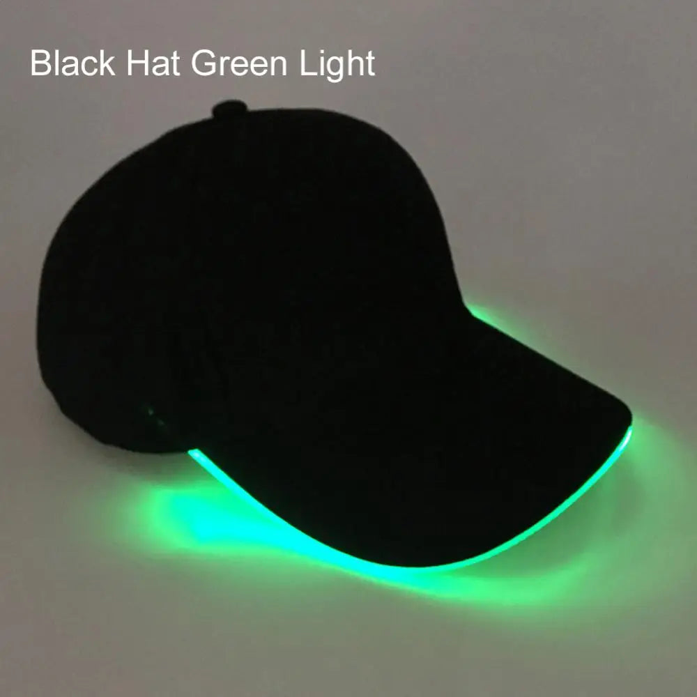LED Luminous Baseball Hat Christmas Party Peaked Cap Glowing Hat Women Men Casual Skull Caps Cosplay Costume Christmas Party Hat