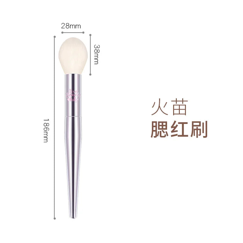 Silver High quality full functional Makeup brushes Foundation Powder Blusher Highlight Eyeshadow Flat eyebrow Make up brushes