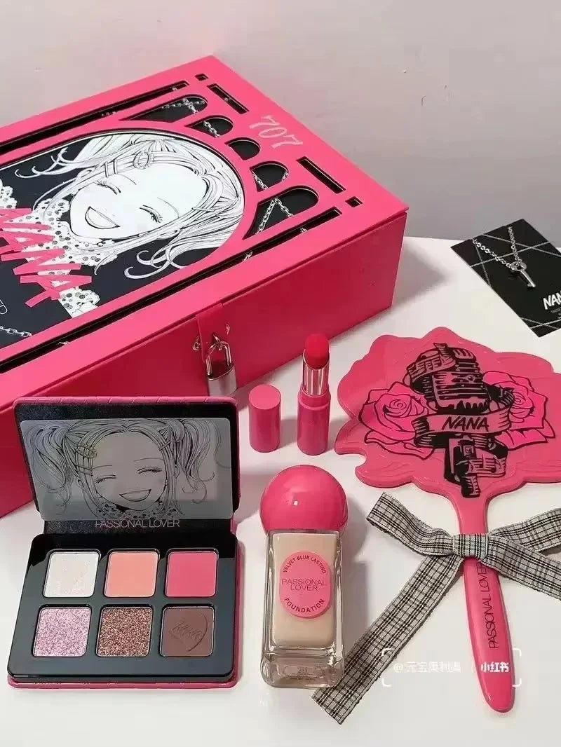 Anime Nana Joint Name Makeup Gift Box Hot Girl Lipstick Foundation Eyeshadow Palette Set Sexy Long Lasting Cosmetic Gifts