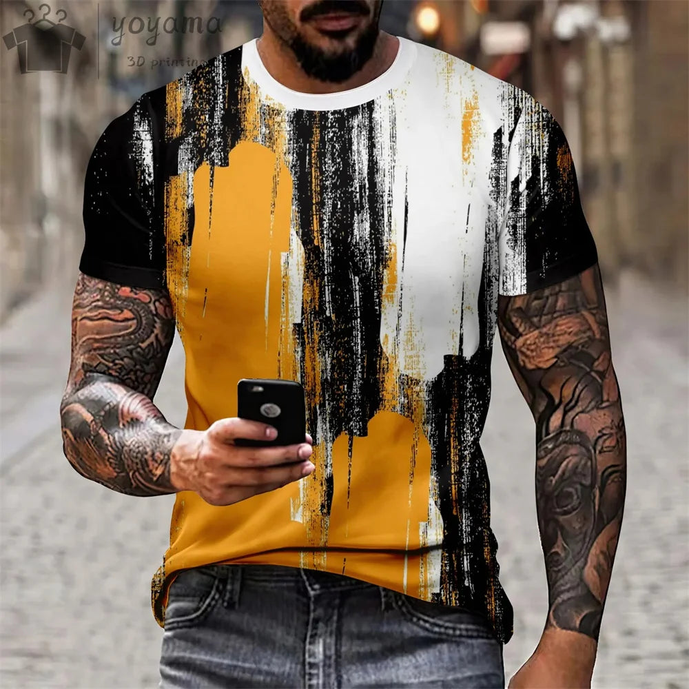 Abstract Print Clothes Men Graphic Tees Men T-shirt Men's Summer Clothes Mens Tshirt Short Sleeve Tee Abstract Graphic Tees Men