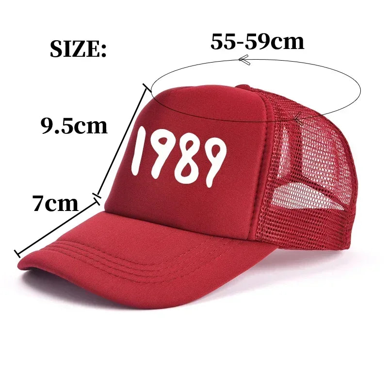 Wholesale Hot Selling 1989 Print Dad Hat Men Fashion Baseball Caps Retro Trucker Hat Unisex Gifts Mesh Cap From Fans Party Hat