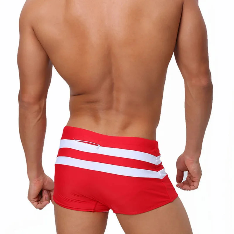 Sexy Swimsuit Printing Swimming Trunks Quick Dry Shorts Briefs Fashion Triangle Swim Trunks With Cup Low Waist Men's Swimwear