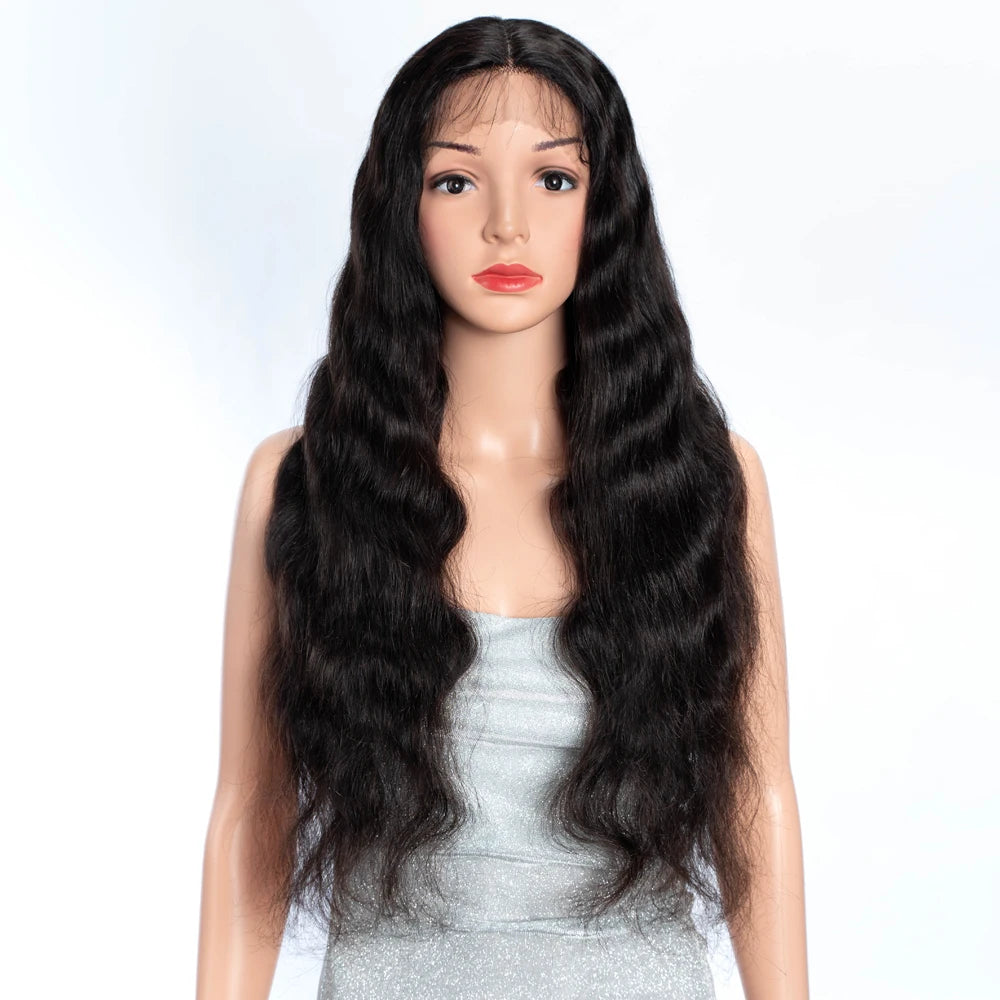 Lekker Wavy 13x1 T Part Lace Front 100% Human Hair Wigs For Women Brazilian Remy Hair Body Wave Middle Part Lace 28" Long Wigs