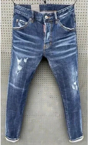 100 chareiharper DSQ Men's ripped jeans Luxury brand Long jeans Quality Men's stretch slim pants men's skinny jeans