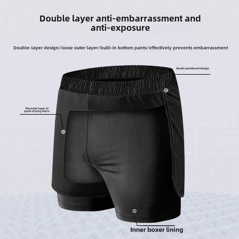 2025 New Anti Embarrassment Swimming Gear Complete Adult Swimsuit Set Swim Cap Goggles 3 Pcs Set Swimming Trunks for Men Short