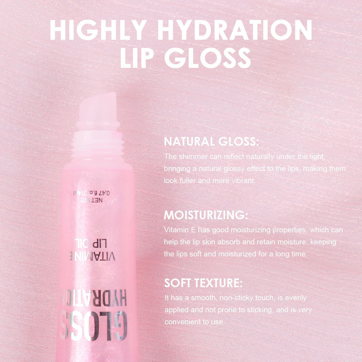 Crystal Jelly Lip Gloss Tube Lip Moisturizing Oil Shiny Lip Oil Moisturizing Women's Lip Gloss Makeup Lip Gloss Cosmetics
