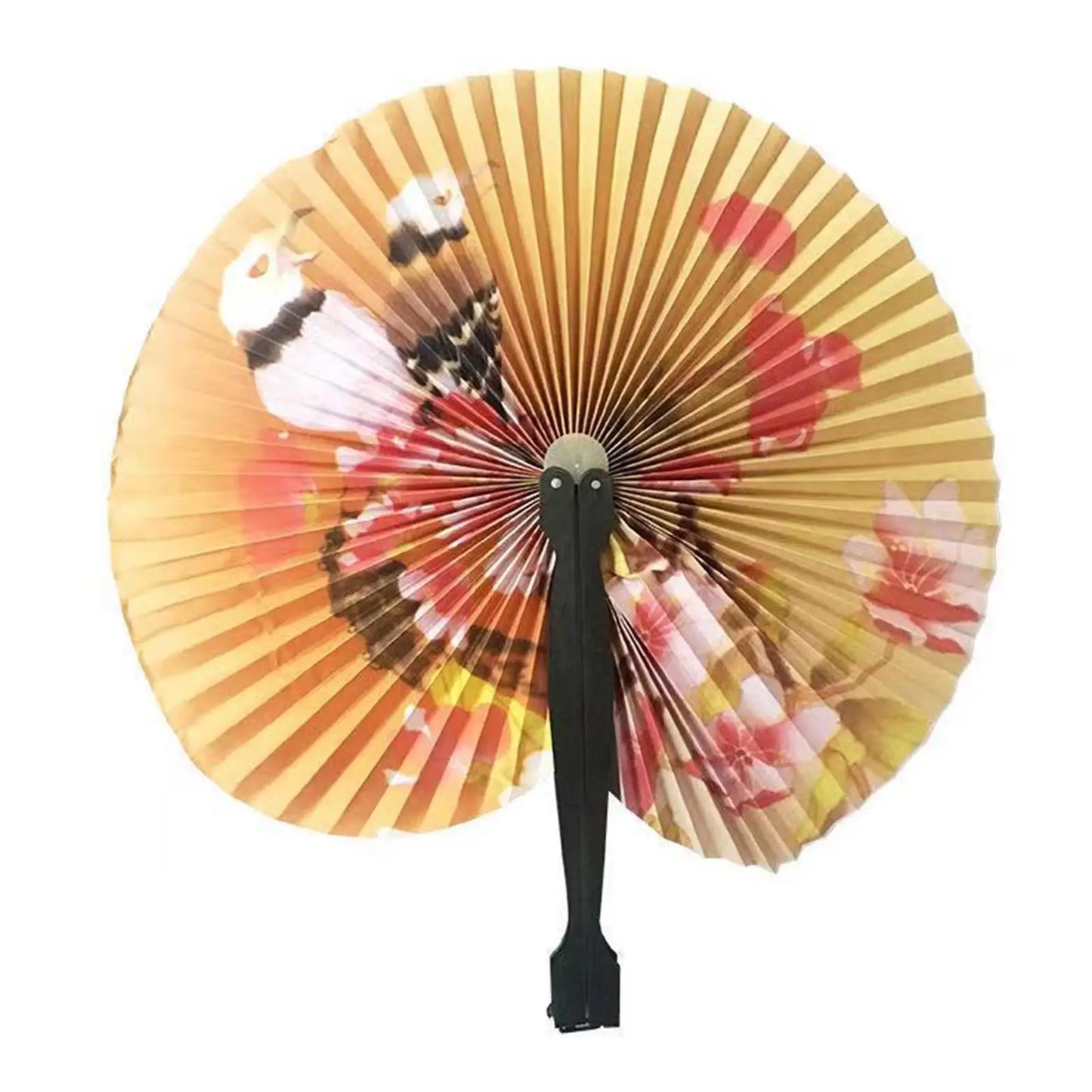 6pcs Paper Folding Fans Color Random Round Paper Fan Chinese Style Hand Fan Wedding Foldable Paper Fans Hand Held Folding Fans