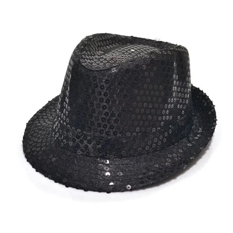 Fashion Boy Girl Men Woman Sequin Hat Bow Tie Gloves Cowboy Birthday Party Cap Jazz Dance Show Props Costume Wedding Festival