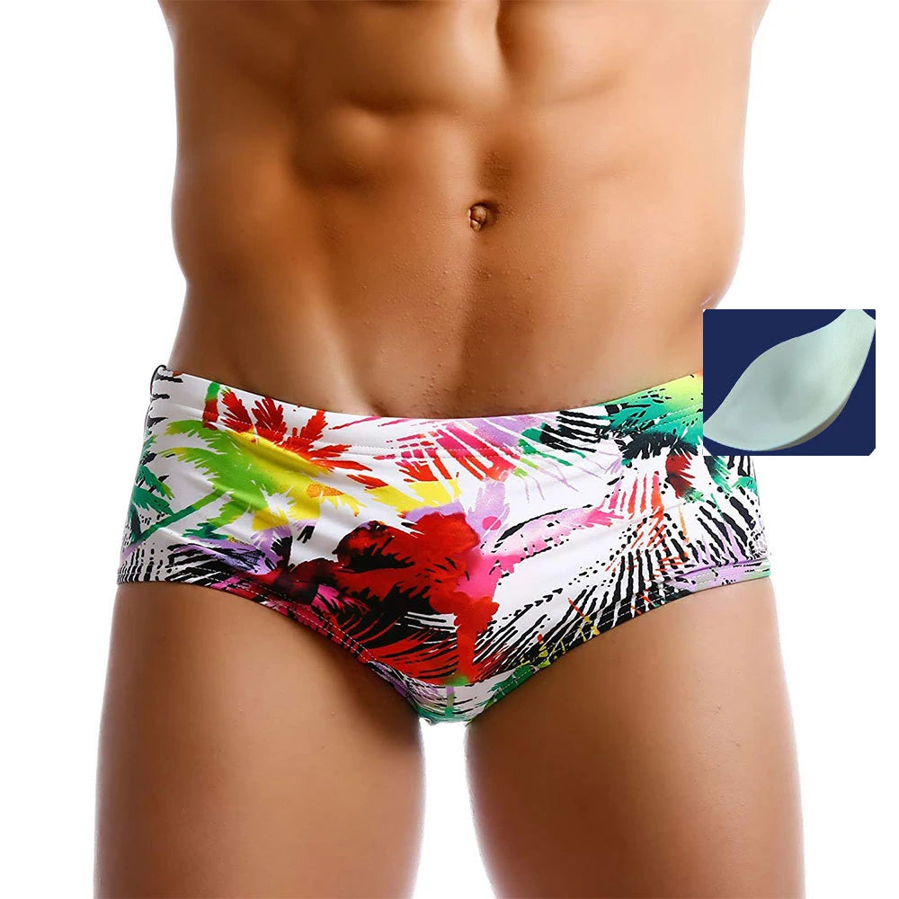 SeSexy Swim Trunks Men Swimwear Men Push Up Swim Briefs Rainbow Swimming Trunks Men Beach Swim Shorts Mens Bikini Swimwear Sunga