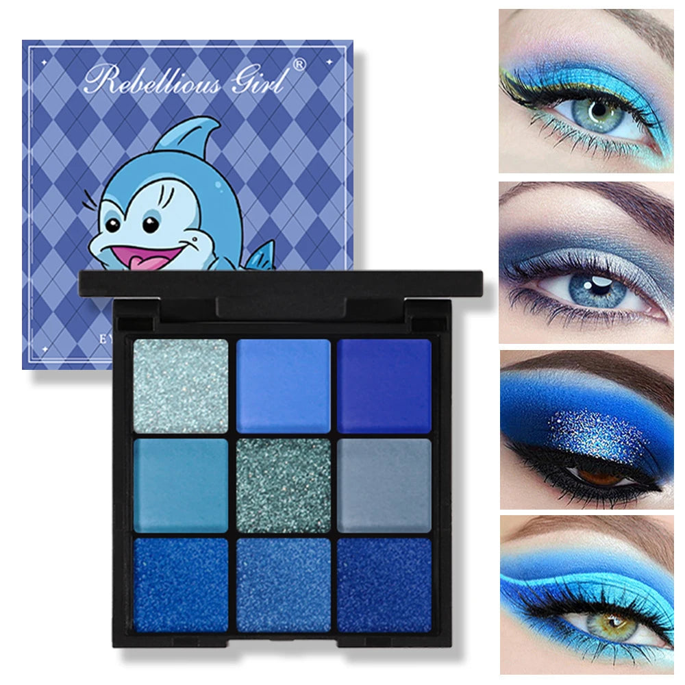 9-Grid Eye Shadow Palette Make-up for Women Glitter Pearlescent Matte Eyeshadow Cosmetics Shimmer Long Lasting Makeup Products