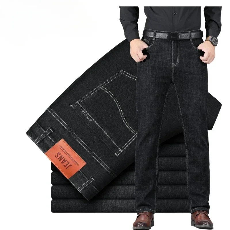 Trousers Light Blue Man Cowboy Pants Work Wear Men's Jeans with Pockets Straight New in Washed Aesthetic Autumn Clothing Denim