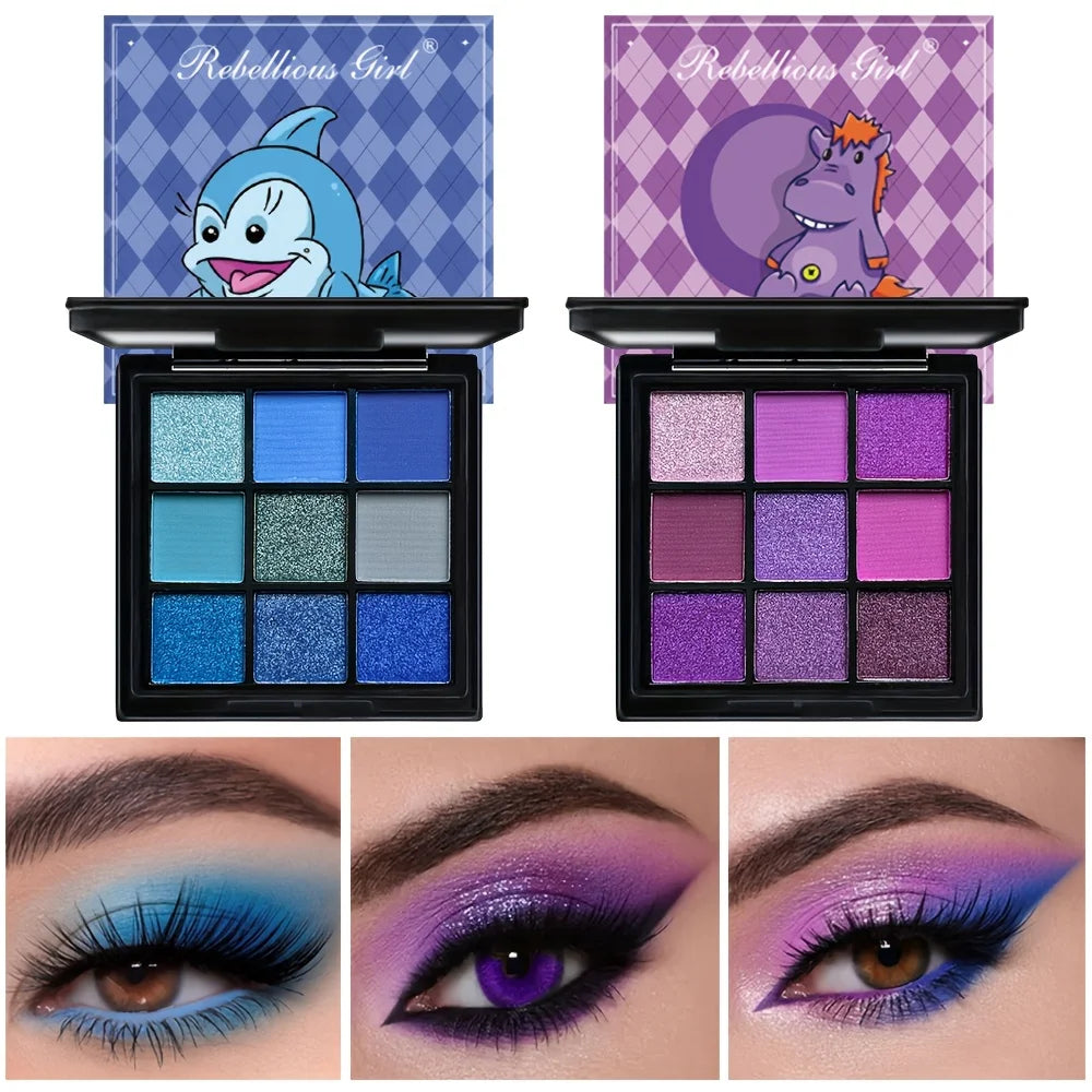9-Grid Eye Shadow Palette Make-up for Women Glitter Pearlescent Matte Eyeshadow Cosmetics Shimmer Long Lasting Makeup Products