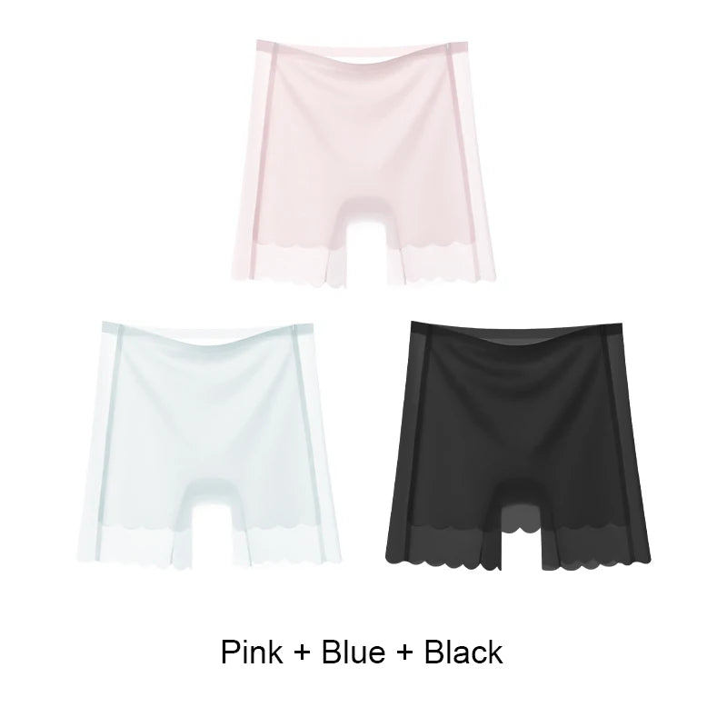 Plus Size Shorts Underwear for Women Shorts Under the Skirt Women's Boxer Safety Short Pants Ice Silk Summer Protective Ruffle