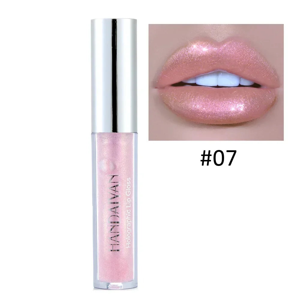 Diamond Shimmer Lip Gloss Laser Holographic Lip Gloss Liquid Lipstick Mermaid Pigment Longlasting Glitter Lip Gloss Lip Makeup