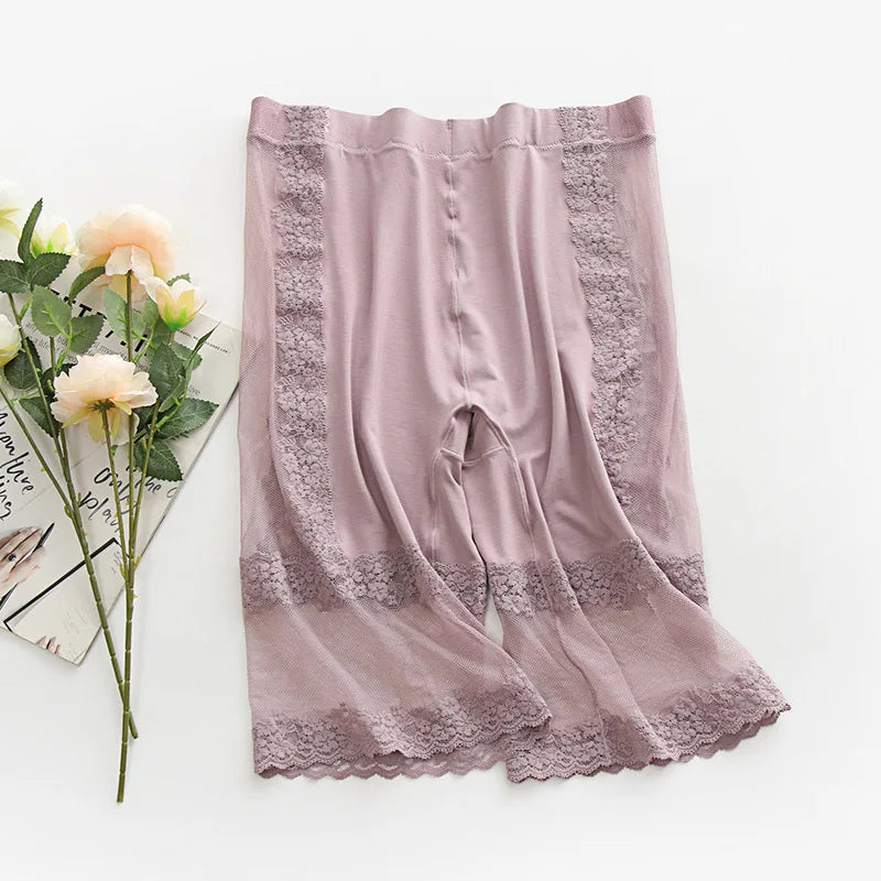 Women's Shorts Under The Skirt Seamless Shorts Large Size Lace Modal Prevent Exposure High Waist Safety Pants Plus Size Women