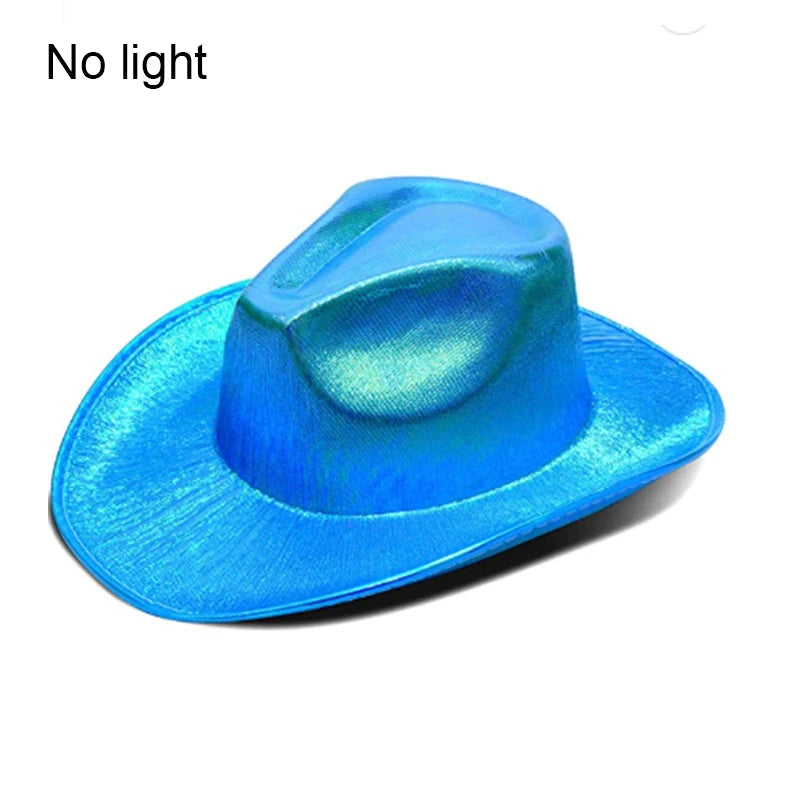 Halloween Christmas EL Wire Light Up Sequin Jazz Hat Adult Neon LED Luminous Festival Party Dress Up Cap For Men and Women