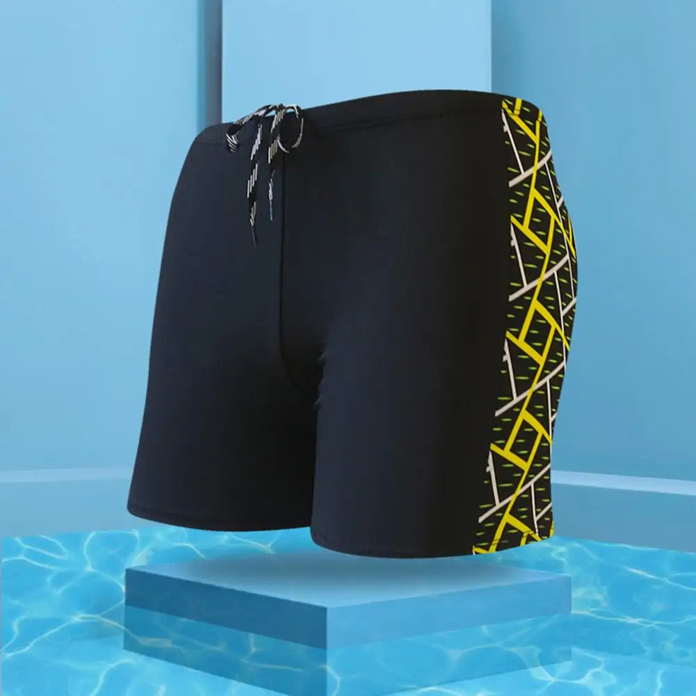 Swimming Shorts Boxers Mid-rise Swimming Trunks with Lining Elastic Waistband Swim Trunks Men Shark Print Swim Shorts Beachwear