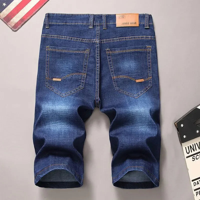 Men's Short Jeans Pants Big Size Straight Oversize Male Denim Shorts with Pockets Xl Cowboy New in Streetwear Buttons Original